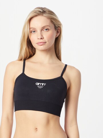 Aim'n Bustier Sport bh in Zwart: voorkant