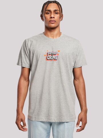 F4NT4STIC Shirt 'Partner In Crime Valentinstag' in Grey: front