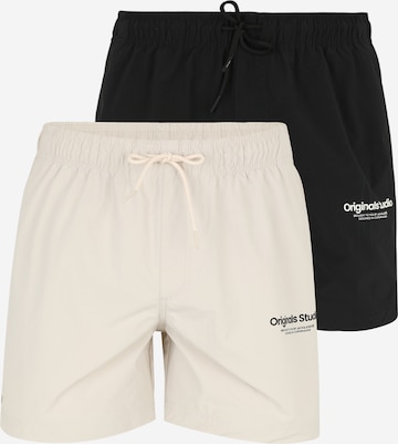 Shorts de bain 'JPSTNAXOS' JACK & JONES en beige : devant
