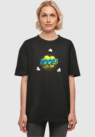 Merchcode Oversized shirt 'Poof Comic' in Zwart: voorkant