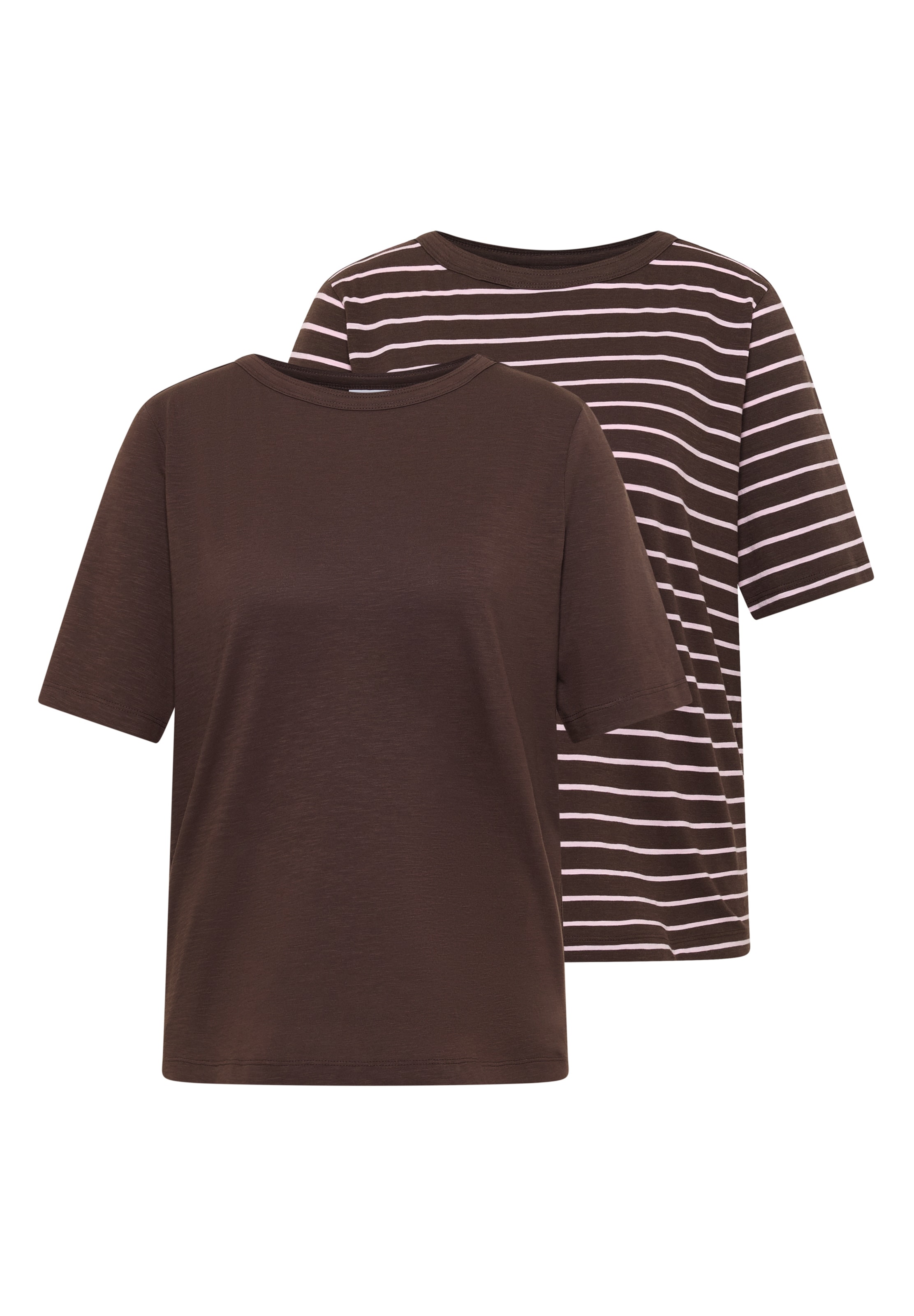 CECIL T-Shirts im 2er-Pack in Braun: Vorderseite