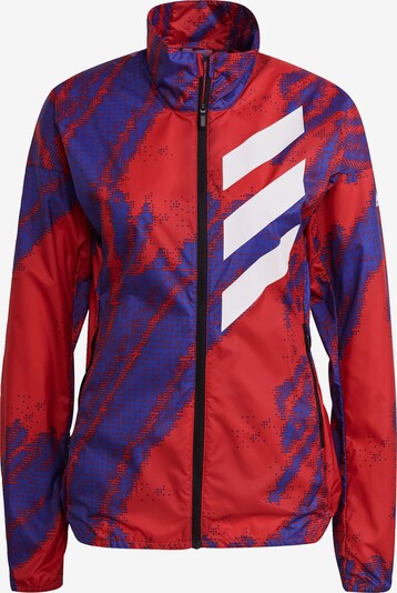 adidas Terrex Jacke in dunkellila / dunkelrot / weiß, Produktansicht
