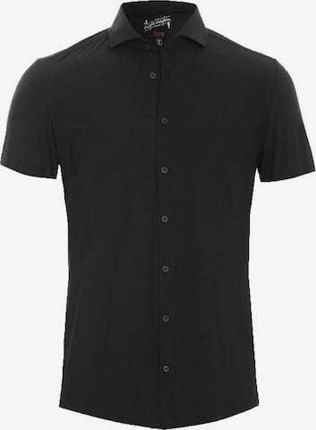 PUR Regular fit Button Up Shirt in Black: front