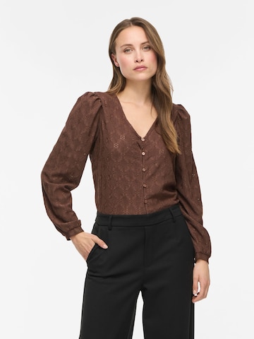 Camicia da donna 'ABBI' di VILA in marrone: frontale