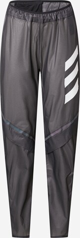 Effilé Pantalon de sport 'Agravic 2.5-Layer Rain' ADIDAS TERREX en noir : devant
