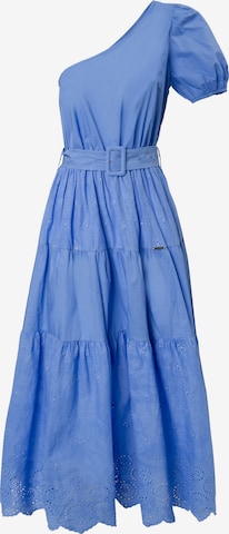 Influencer Cocktailmekko värissä sininen: etupuoli