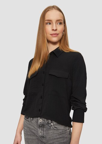 QS Bluse in Schwarz: Vorderseite