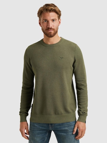 PME Legend Tröja 'Pullover with waffle texture' i grön: framsida