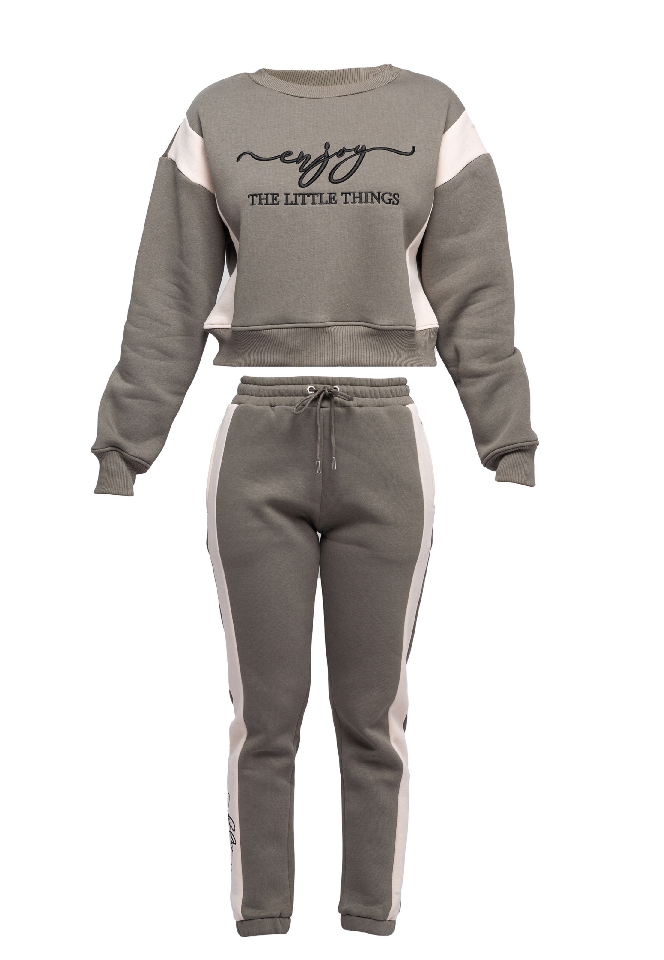 Tom Barron Jogginganzug in beige / oliv / schwarz, Produktansicht