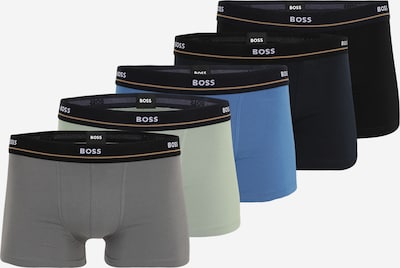 BOSS Bokserishortsit 'Essential' värissä marine / tummanharmaa / pastellinvihreä / musta, Tuotenäkymä