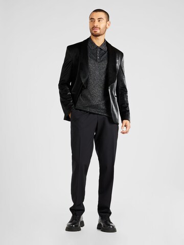 BOSS Black Slim fit Trousers with creases 'Genius-Tux-231' in Black