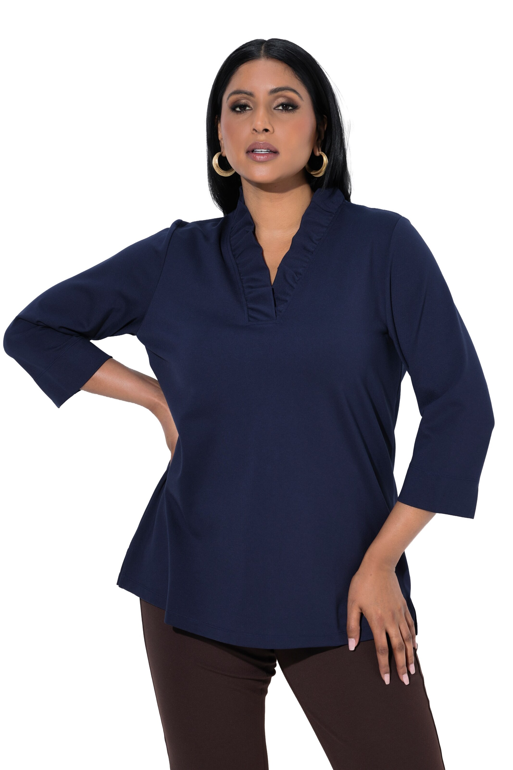 Ulla Popken Shirt in Blauw: voorkant