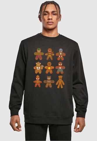 Sweat-shirt 'Marvel Universe - Christmas Gingerbread Avengers' ABSOLUTE CULT en noir : devant