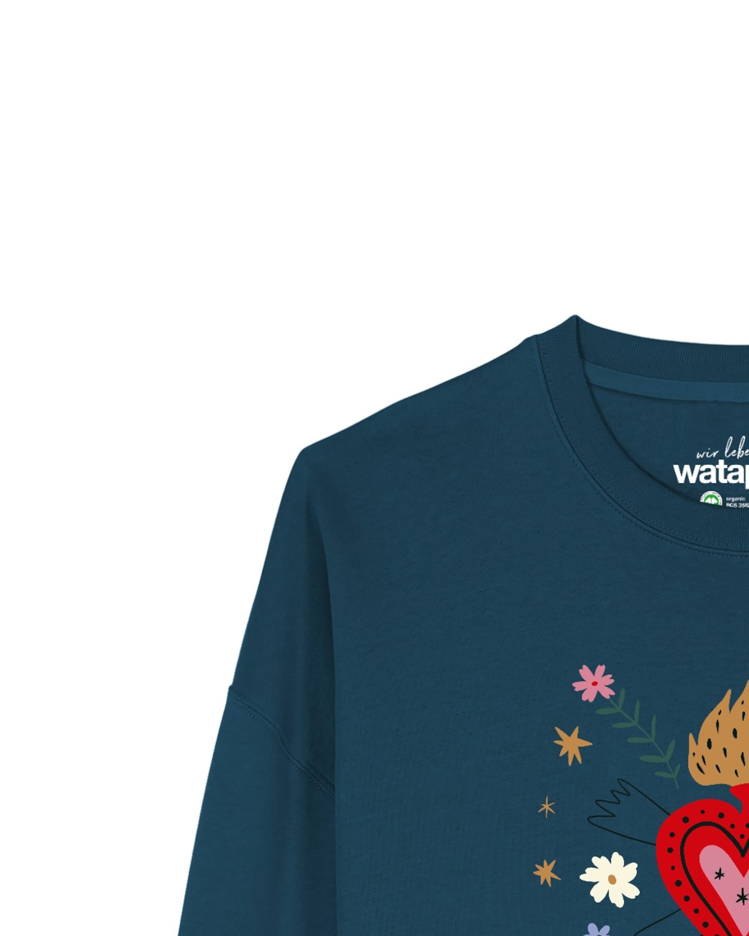 Watapparel Sweatshirt 'Love and flex ' in Grün