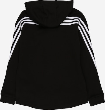 ADIDAS SPORTSWEAR Athletic Zip-Up Hoodie '3-Stripes ' in Black