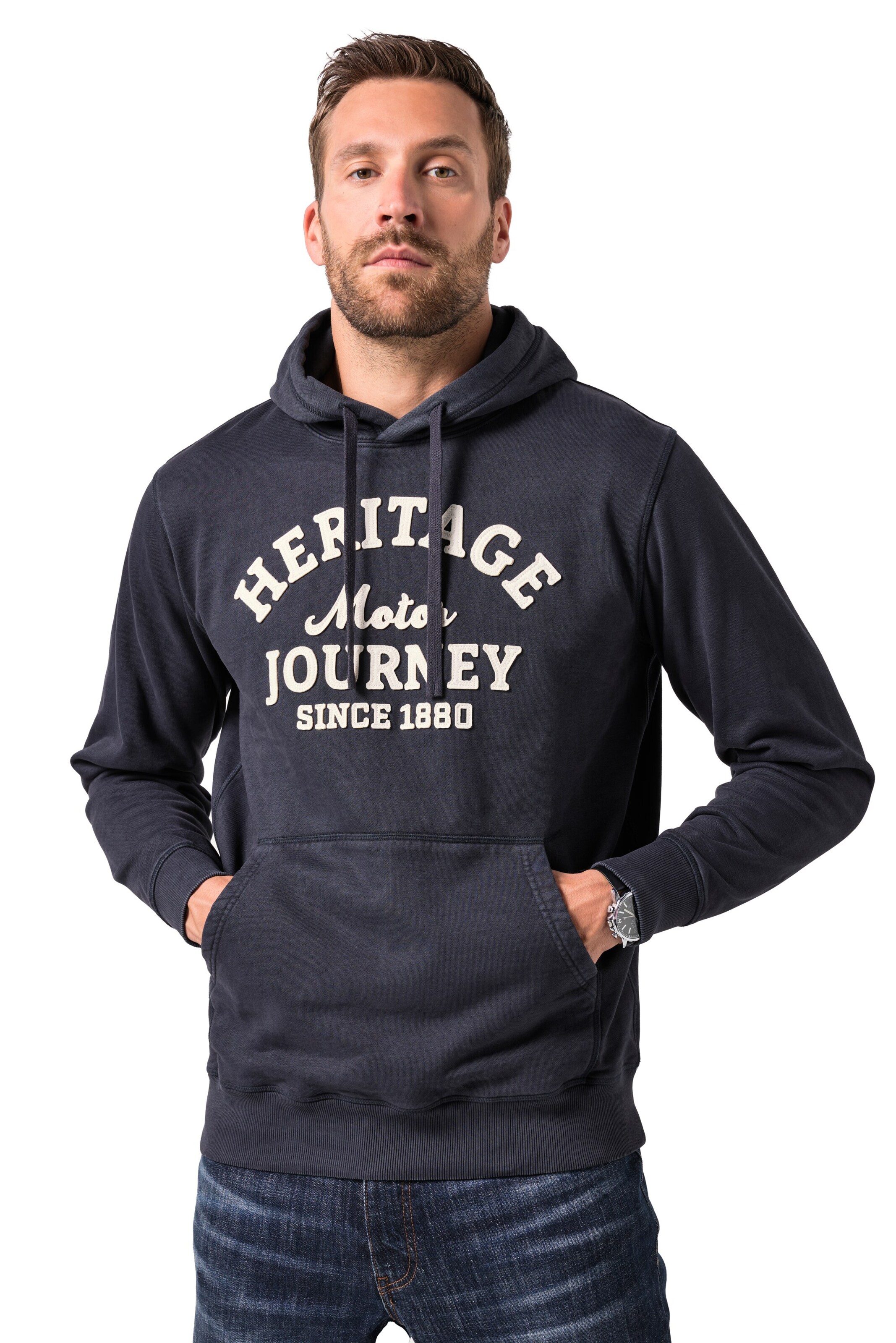 JP1880 Sweatshirt in Blauw: voorkant