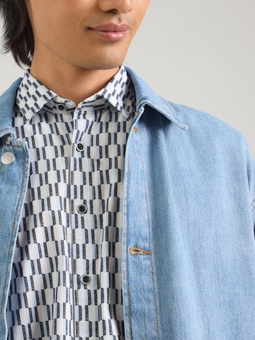No Excess Regular fit Button Up Shirt in Blue