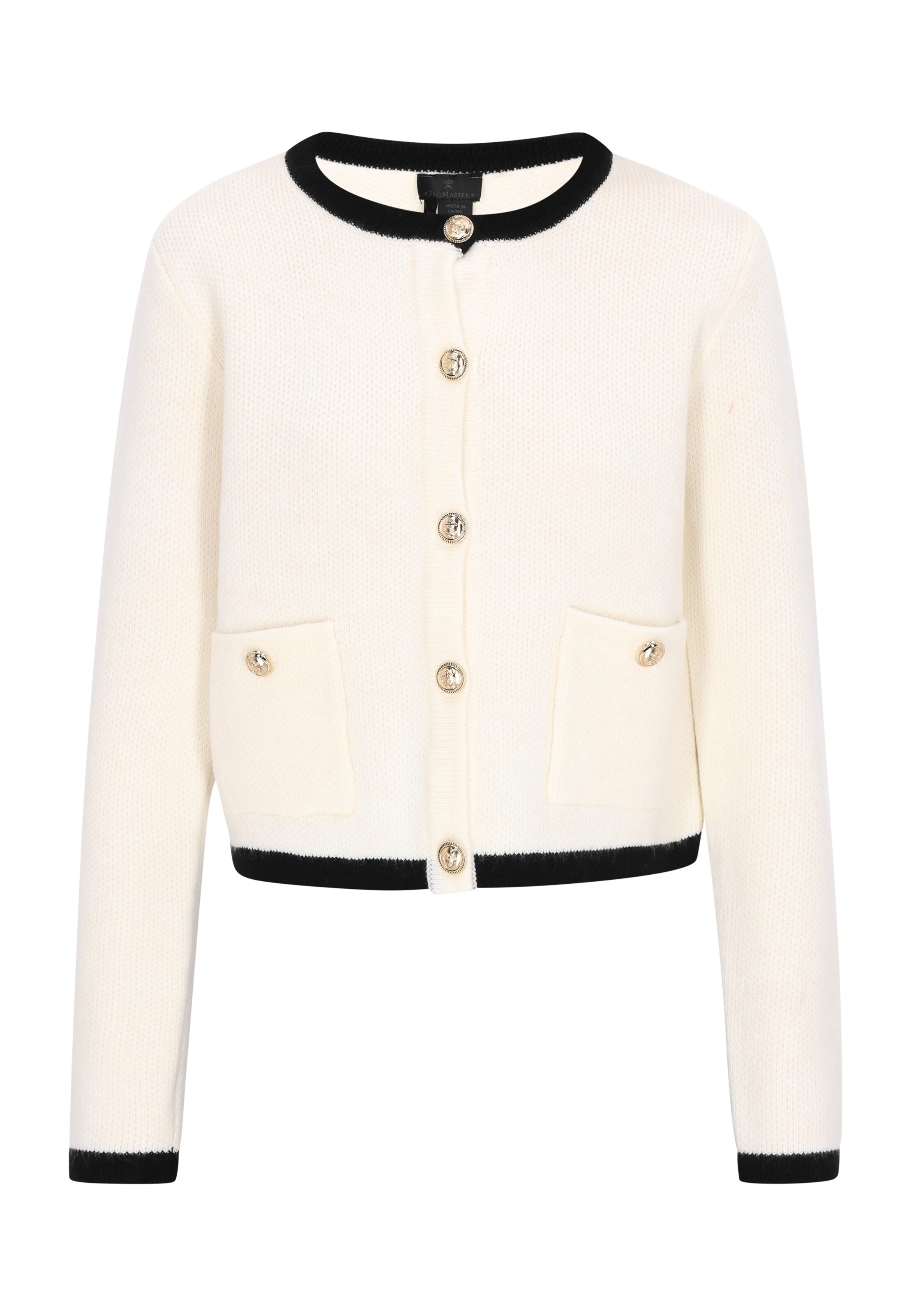 DreiMaster Klassik Knit Cardigan in White: front