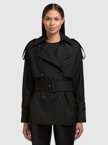 khujo Between-Seasons Coat in Black: front