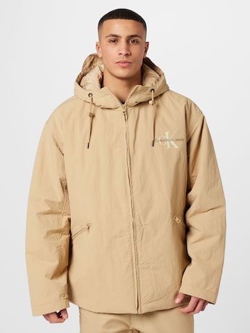 Calvin Klein Jeans Between-Season Jacket in Beige: front