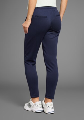 LAURA SCOTT Tapered Pleat-Front Pants in Blue