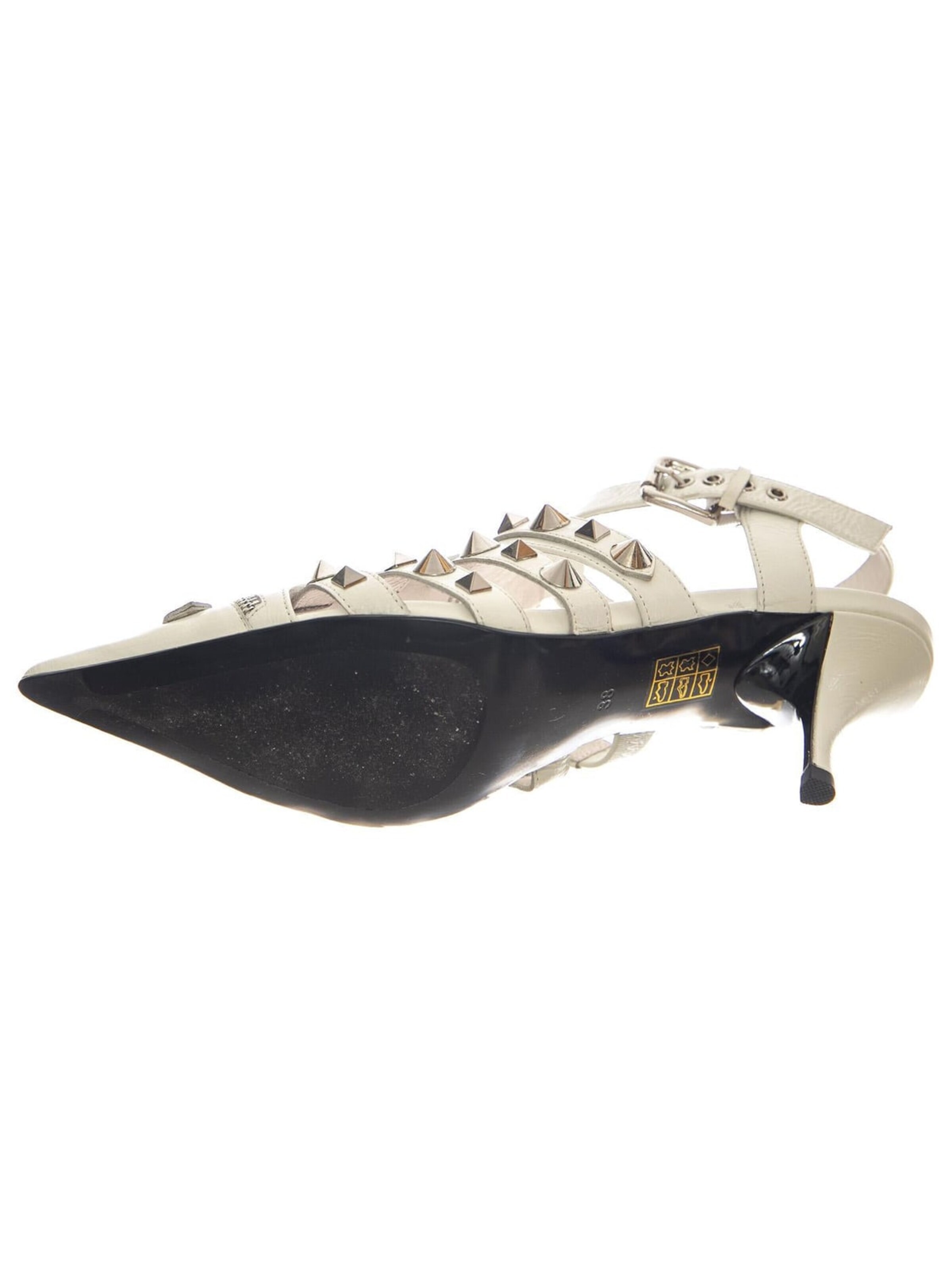 Jeffrey Campbell Sandały 'Rocked Ivory Crinkle Silver' w kolorze biały