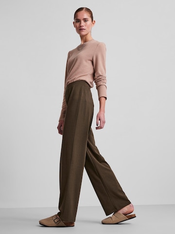 PIECES Wide leg Trousers 'Otine' in Brown