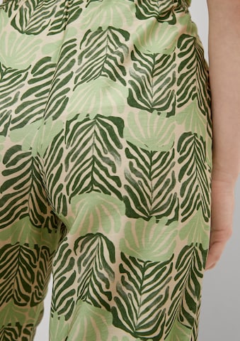 COMMA Zvonové kalhoty Kalhoty – zelená