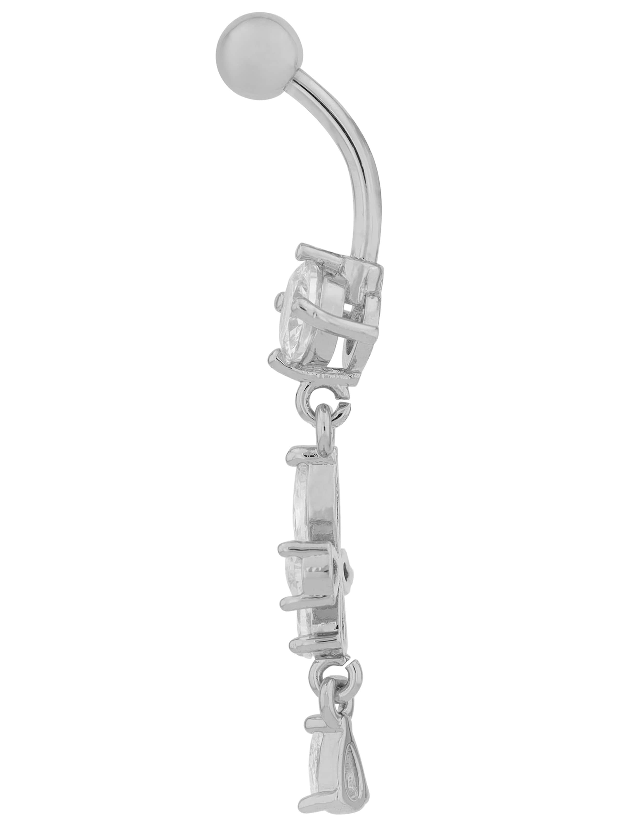 Akzent Piercingschmuck 'Zirkonia'‌‌‌‌‌‌ in Silber