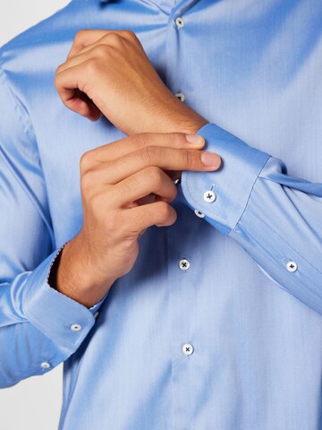 ETERNA Slim fit Button Up Shirt in Blue
