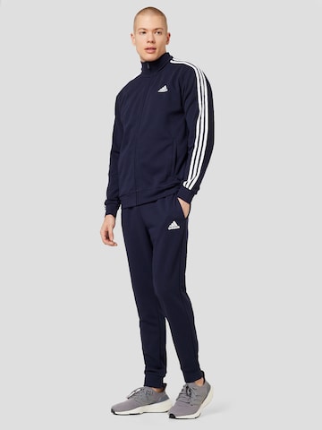 mėlyna ADIDAS SPORTSWEAR Treniruočių kostiumas 'Basic 3-Stripes French Terry': priekis