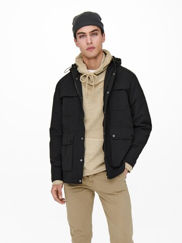 Only & Sons Winter Parka 'Noah' in Black: front
