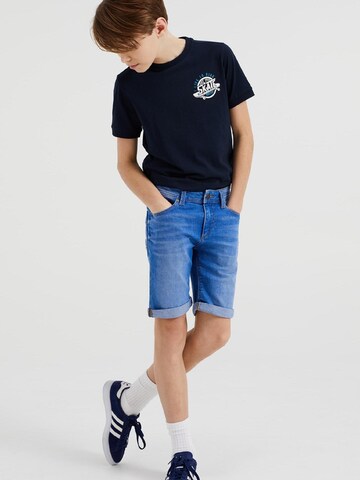 WE Fashion Slimfit Shorts in Blau