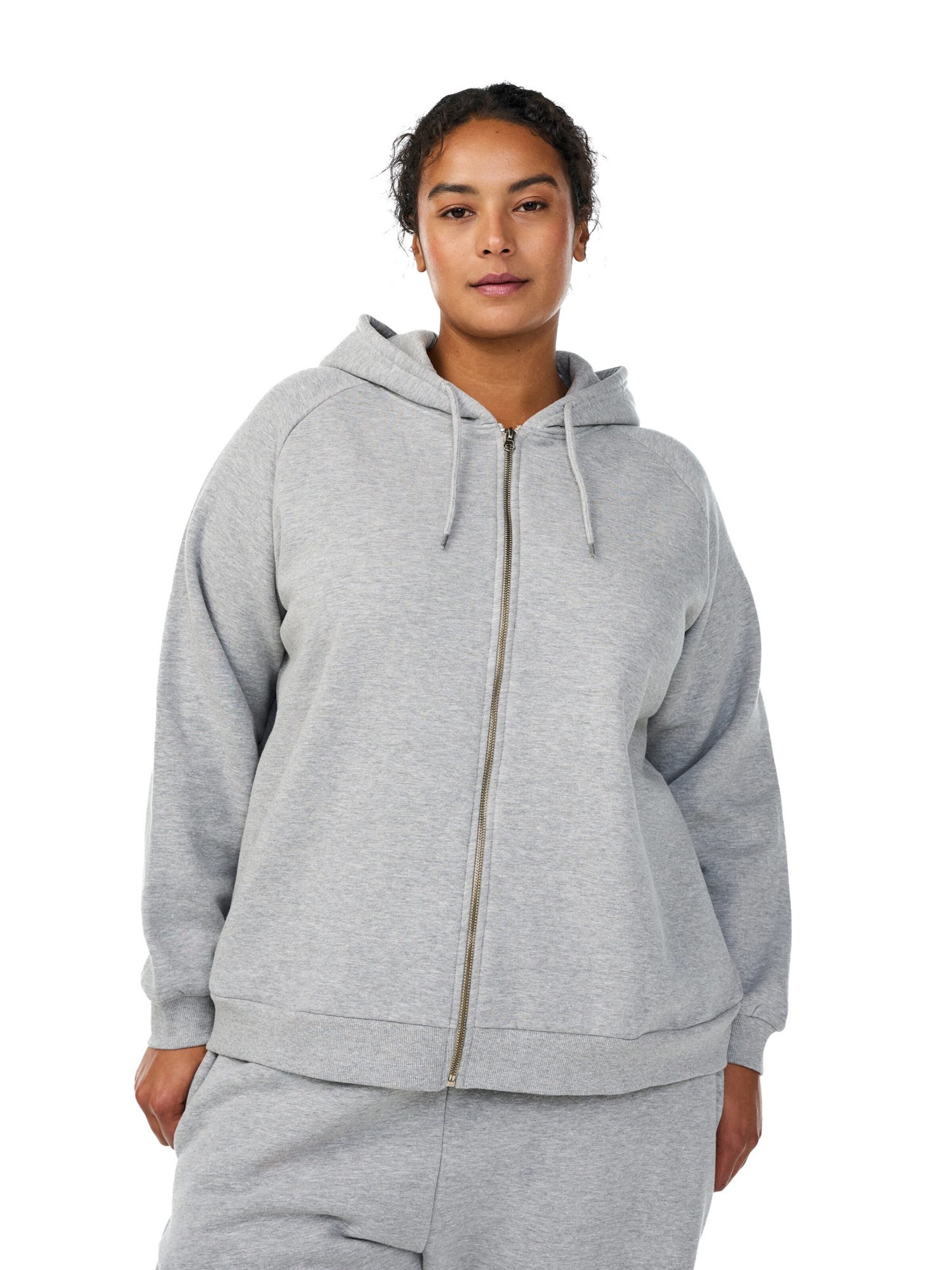 Zizzi Суичъри с качулка 'MRikke' в сиво: отпред