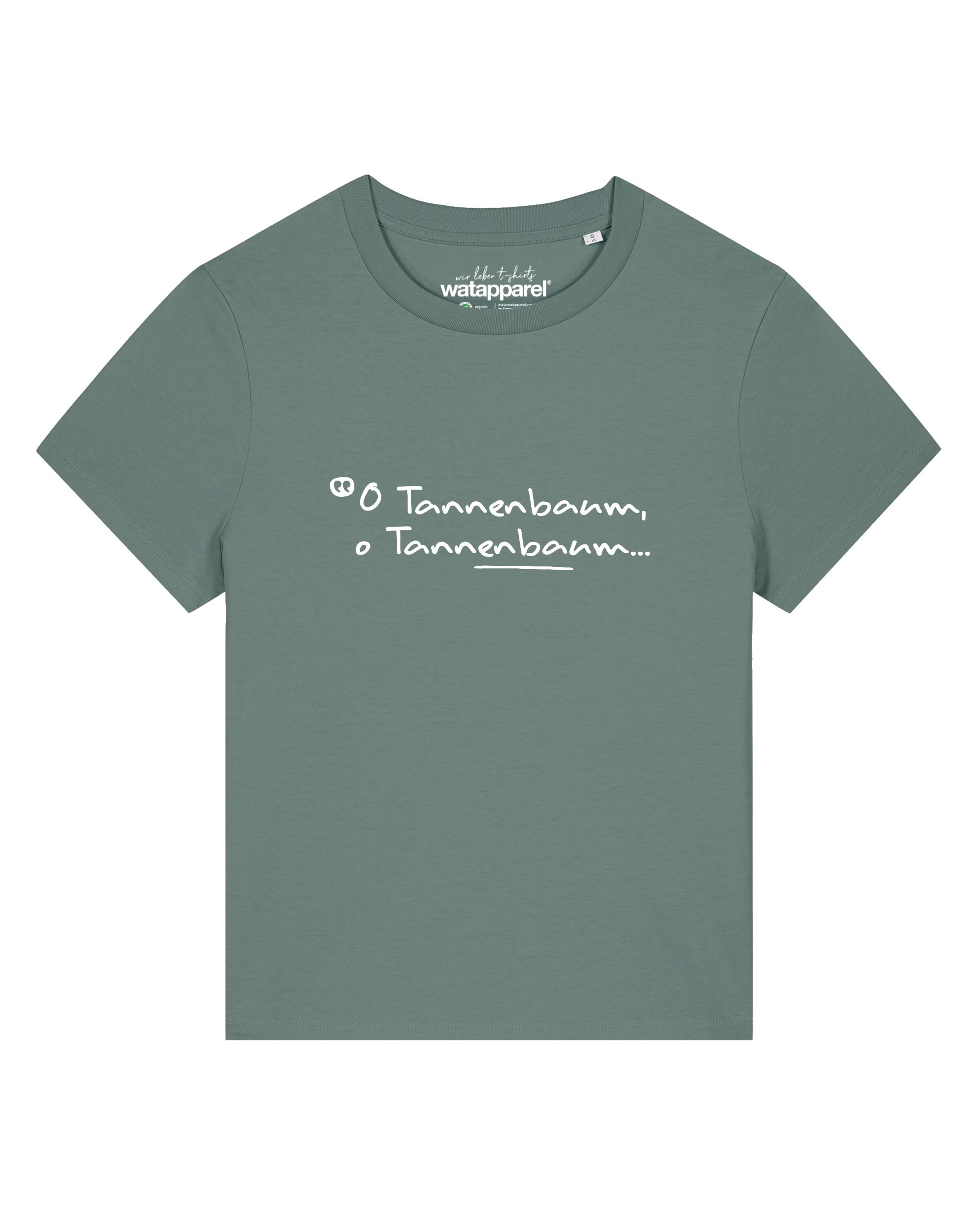 Maglietta 'O Tannenbaum' di Watapparel in verde: frontale