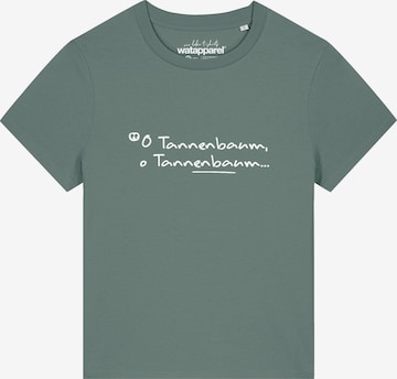 Maglietta 'O Tannenbaum' di Watapparel in verde: frontale