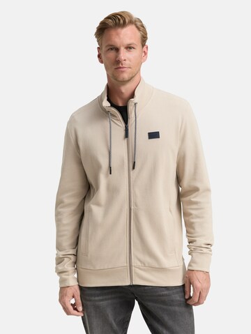 TOM TAILOR Sweat jacket in Brown: front