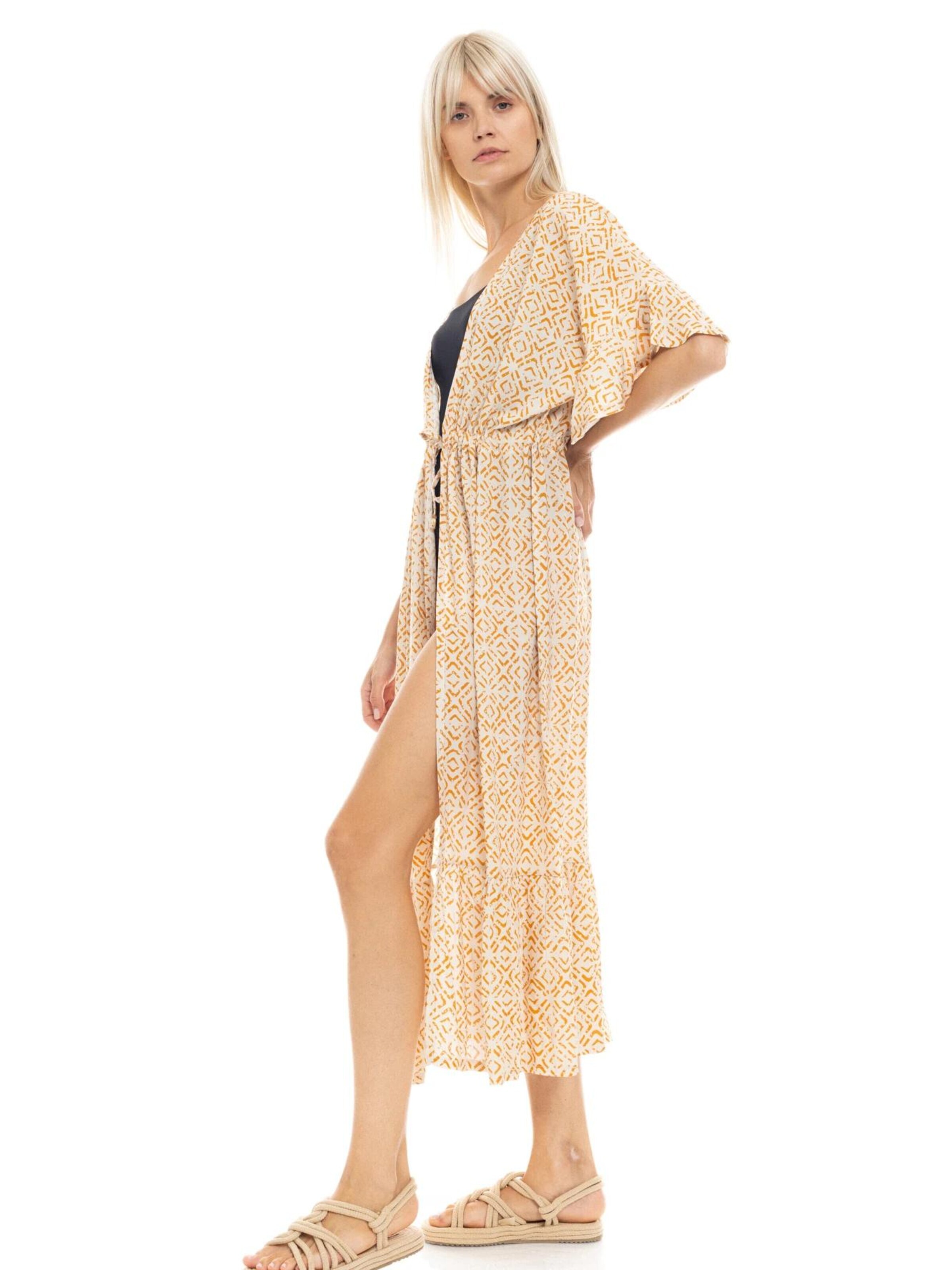 Pink Label Φόρεμα παραλίας 'BEACHWEAR SUNSET' σε κίτρινο
