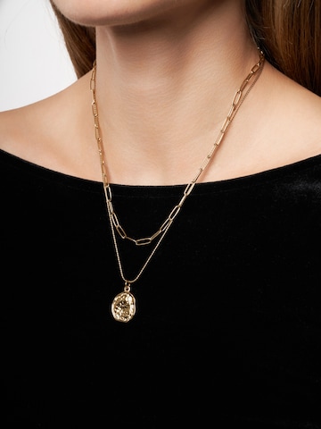 A&C Oslo – Nordic Design Jewellery Ketting 'Steel - Raw Coll' in Goud: voorkant