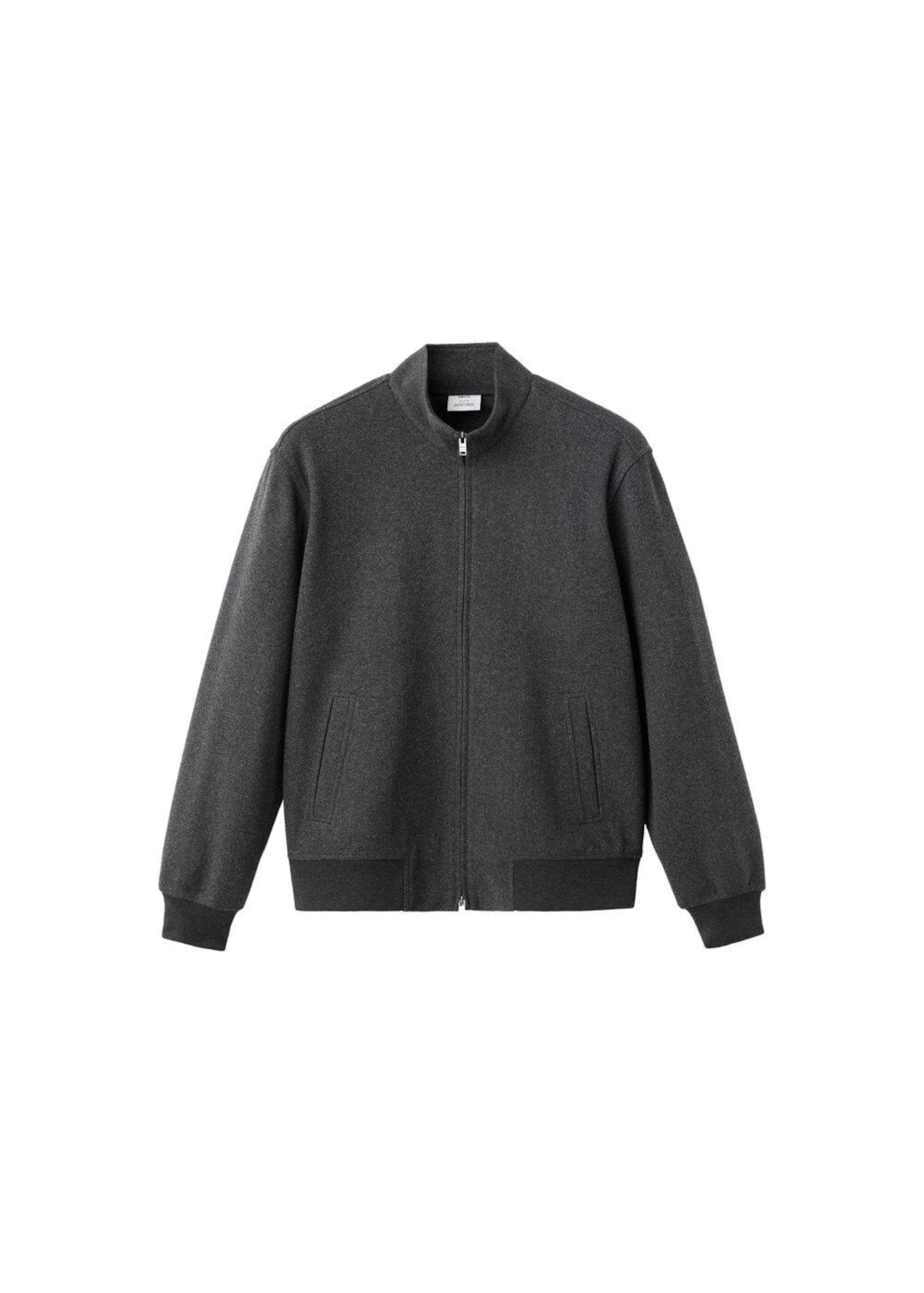 MANGO MAN Sweatjacke 'Alludiaz' in Grau: Vorderseite