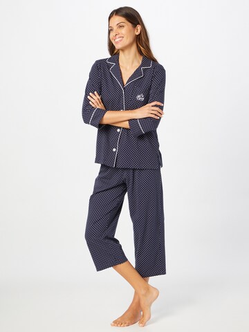 Pijama de la Lauren Ralph Lauren pe albastru: față