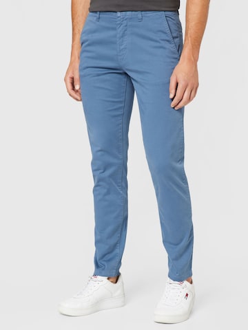 BOSS OrangeSlimfit Chino hlače 'Taber' - plava boja: prednji dio
