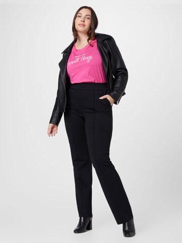 ONLY Carmakoma Shirt 'CARQuote' in Pink