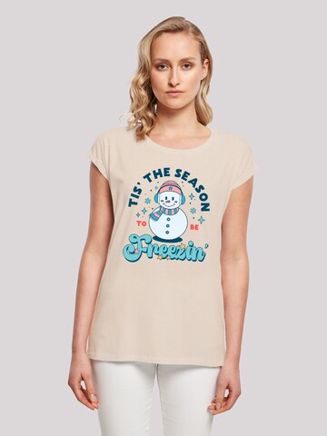 F4NT4STIC Shirt 'Tis The Season to Be Freezin' in Beige: front