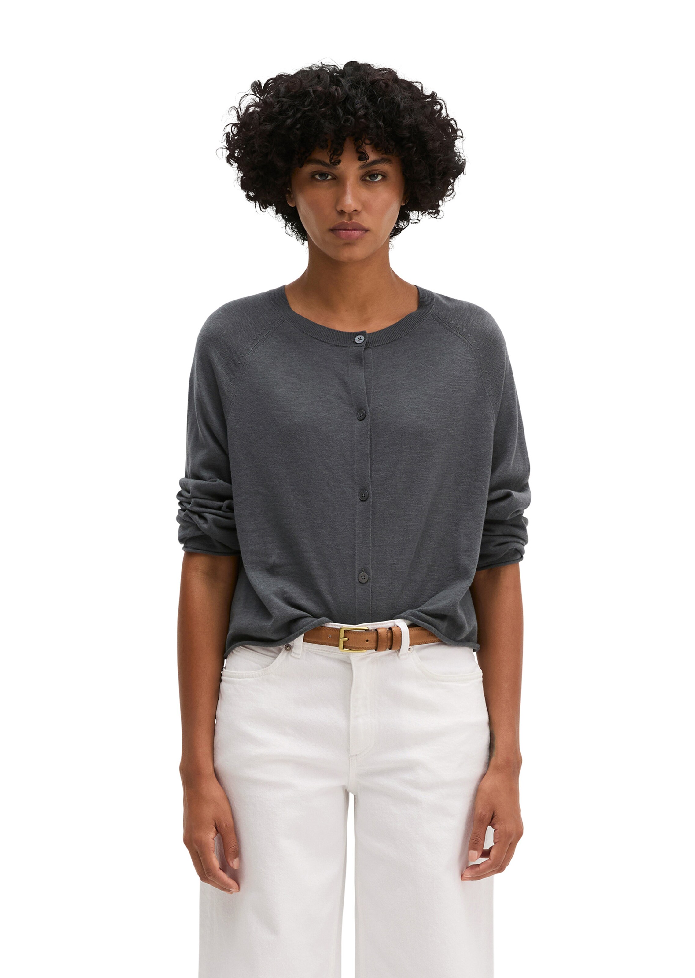 Marc O'Polo Strickjacke in Grau: Vorderseite