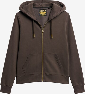 Superdry Zip-Up Hoodie in Brown: front