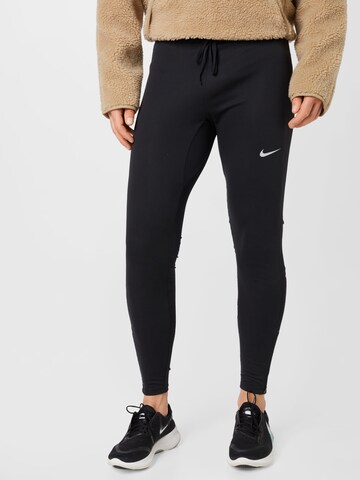 NIKE Skinny Workout Pants 'Phenom' in Black: front