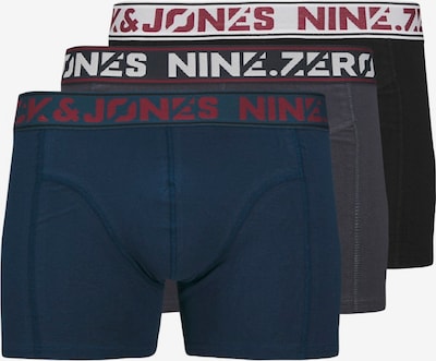 JACK & JONES Bokserishortsit 'JACColton' värissä marine / basaltinharmaa / tummanpunainen / musta, Tuotenäkymä