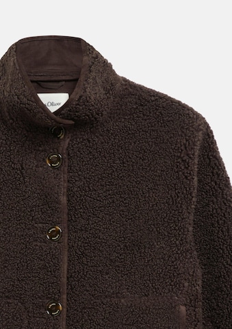 s.Oliver Fleece jas in Bruin: voorkant