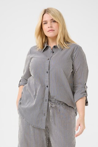 KAFFE CURVE Blouse 'Nana' in Blauw: voorkant